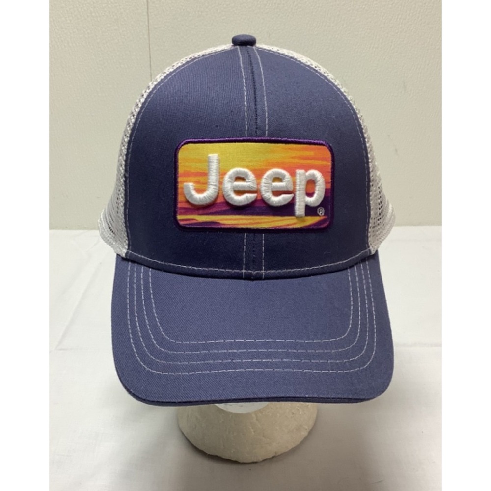 Jeep Embroidered Sunset Logo Trucker Hat Mesh Back Snapback Adjustable Cap OSFM